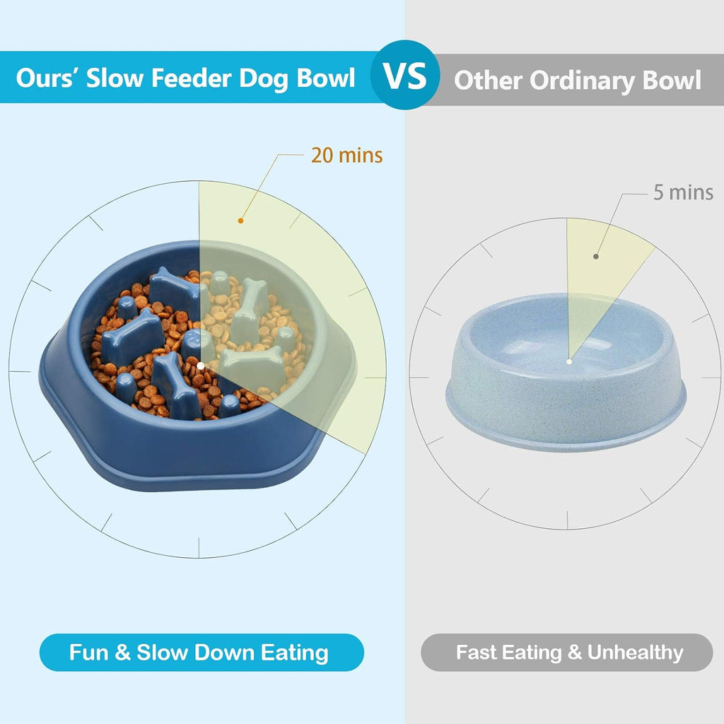 Slow Feeder Dog Bowl Anti-Chocking Slower Feeding Pet Puzzle Bowls | Interactive Bloat Stop Dog Food Dishes, Non-Slide Dogs Lick Treat for Small Medium, Slow-Eating Maze Design, Easy to Clean