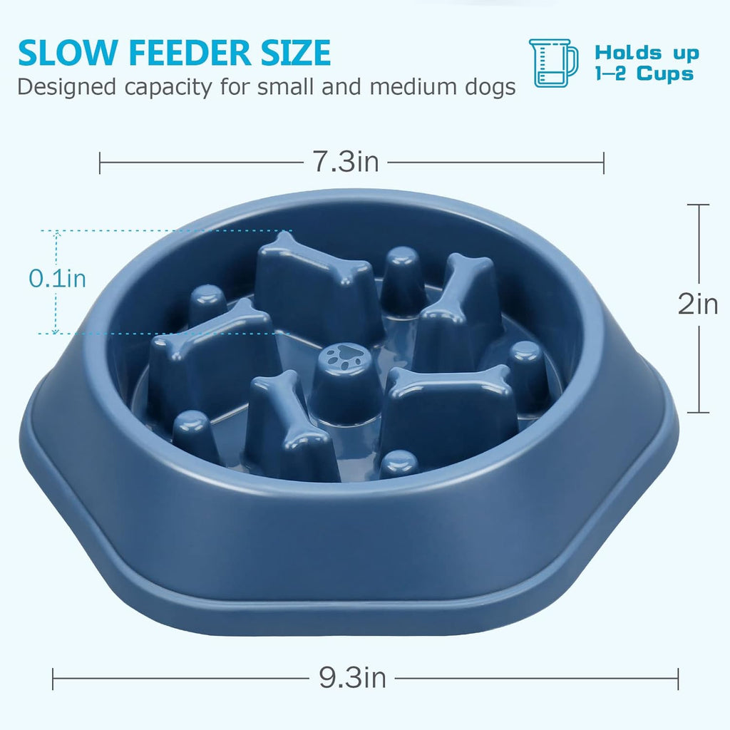 Slow Feeder Dog Bowl Anti-Chocking Slower Feeding Pet Puzzle Bowls | Interactive Bloat Stop Dog Food Dishes, Non-Slide Dogs Lick Treat for Small Medium, Slow-Eating Maze Design, Easy to Clean