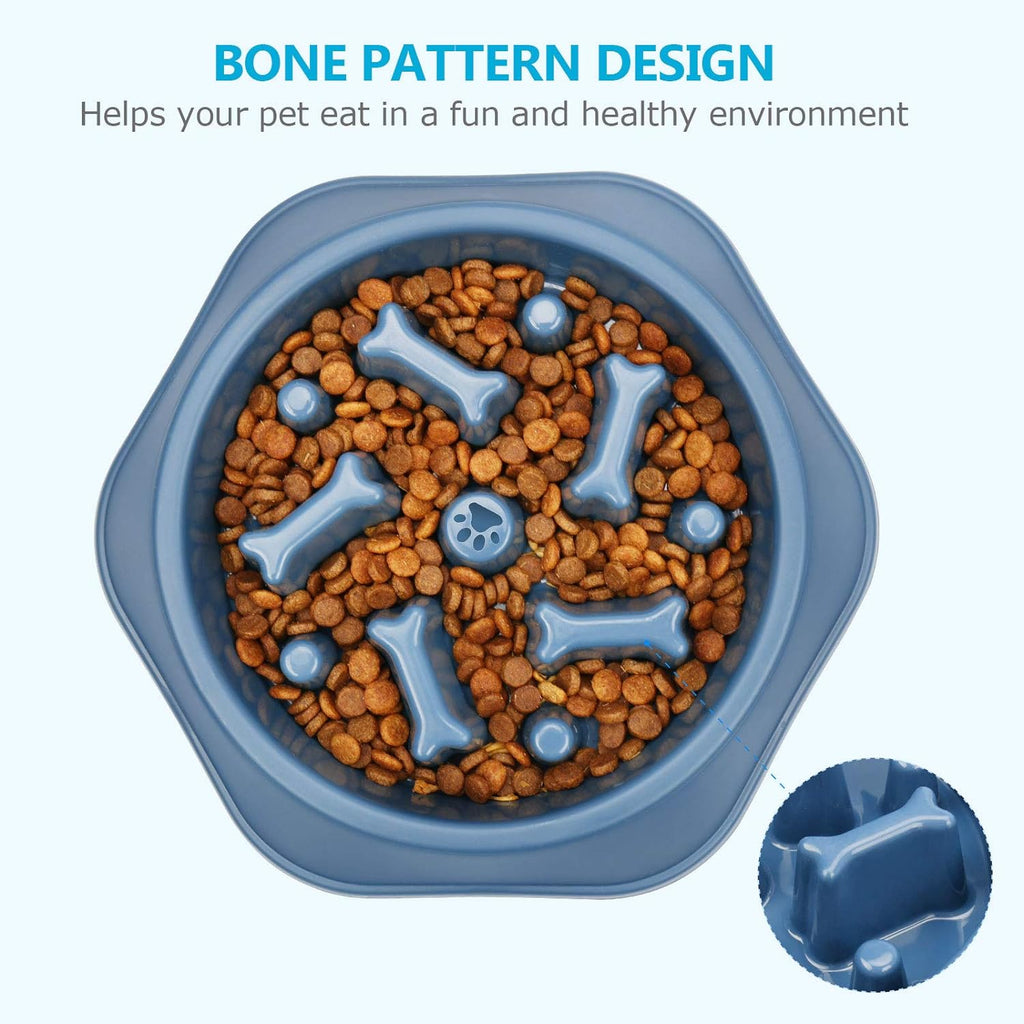 Slow Feeder Dog Bowl Anti-Chocking Slower Feeding Pet Puzzle Bowls | Interactive Bloat Stop Dog Food Dishes, Non-Slide Dogs Lick Treat for Small Medium, Slow-Eating Maze Design, Easy to Clean