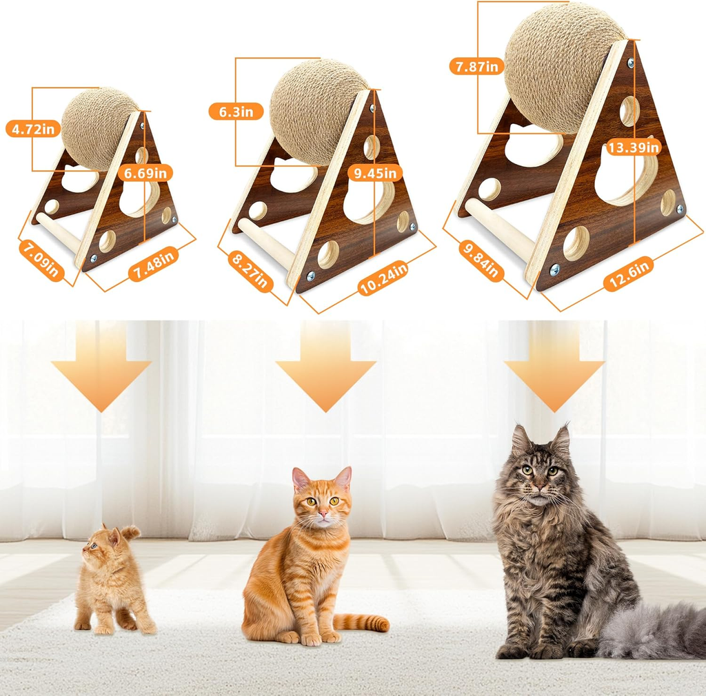 Juguete Rascador para Gatos con Bola de Sisa