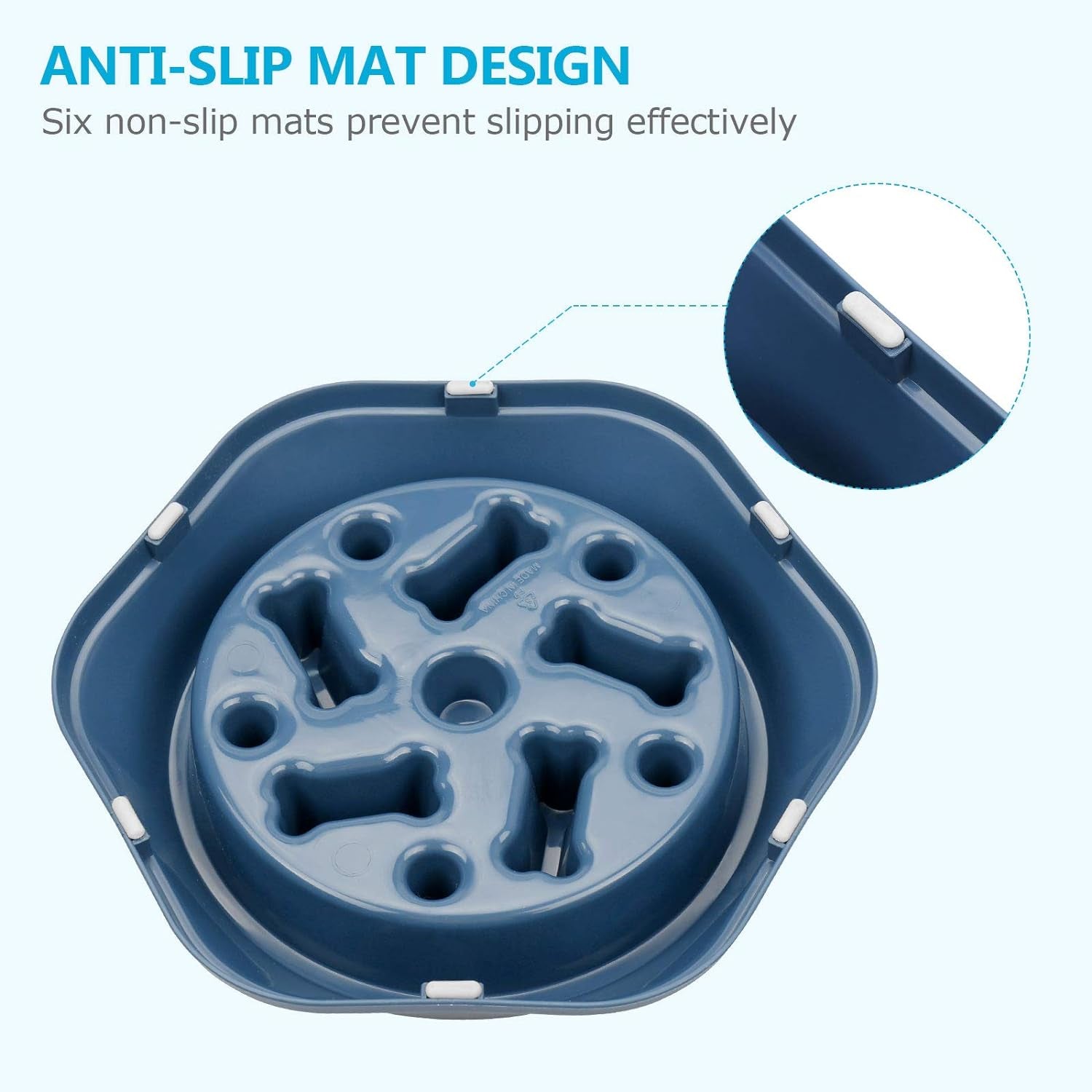 Slow Feeder Dog Bowl Anti-Chocking Slower Feeding Pet Puzzle Bowls | Interactive Bloat Stop Dog Food Dishes, Non-Slide Dogs Lick Treat for Small Medium, Slow-Eating Maze Design, Easy to Clean