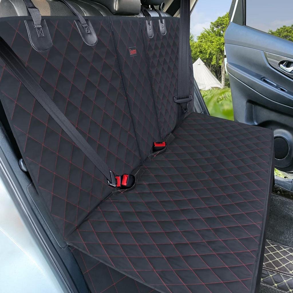 Dog Car Seat Cover, Back Seat Cover for Dogs Pet Car Seat Protector Waterproof Bench Car Seat Cover, Non-Slip Reat Seat Cover Fits Middle Armrest for Most Cars Trucks Suvs - Black