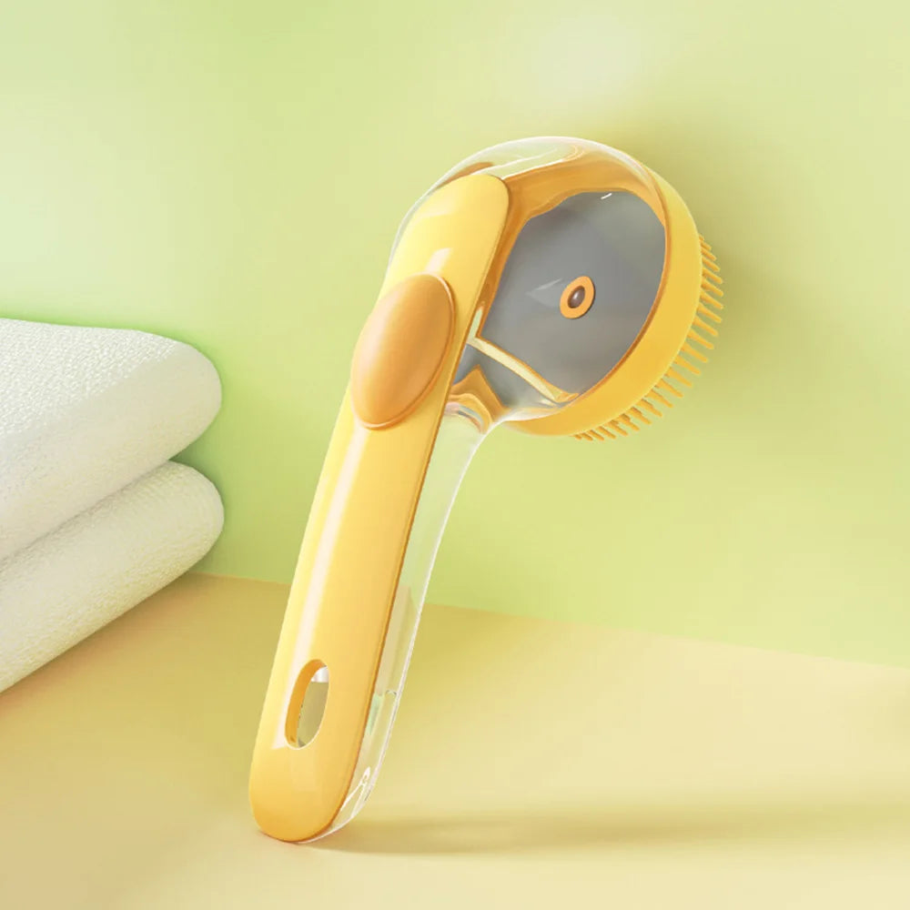 pet bath brush with shampoo dispenser