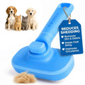 Self Cleaning Slicker Brush for Cats & Dogs – Grooming Tool for Shedding Long & Short Hair – Retractable Bristles Pet Brush – Easy-Clean Cat & Dog Deshedding – Painless Detangling - Blue